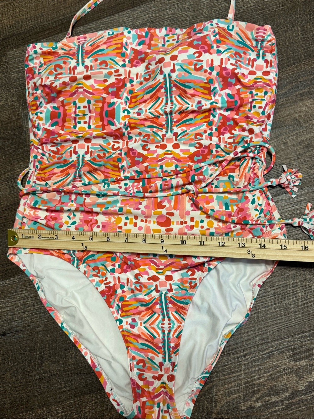 Helen Jon Tassel Belt Bandeau One-Piece | Jungle De Rio Sz L - Picture 10 of 15